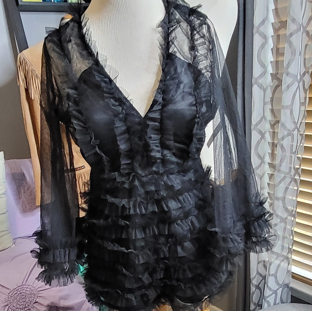 ⚡️Adorable Ruffle Mesh Romper Shorts - Picture 7 of 7